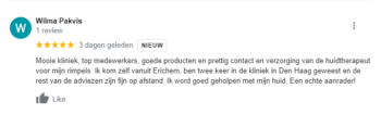 Review De Online Kliniek Wilma Pakvis gezichtsbehandeling Den Haag
